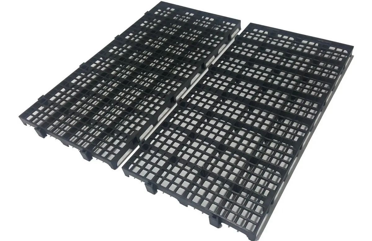 10 Pcs Pallet Estrado Plásticos Preto 25x50x2,5cm Piso Palete Plástico Modular Marwell