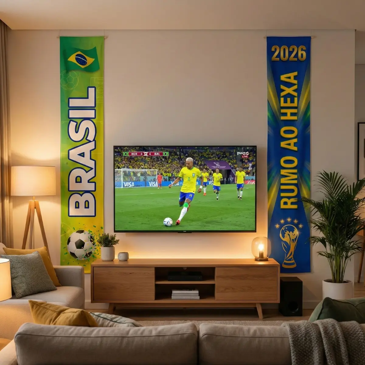Kit 2 Faixas Premium Brasil Decor Peças Painel Vertical Copa