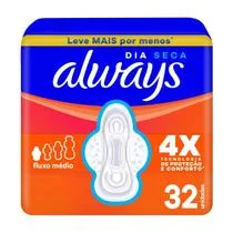 Absorvente Always Dia Seca com Abas Fluxo Médio