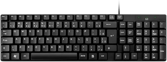 Teclado Com Fio Compacto Conexão USB Resistente Água Preto Multi - TC193