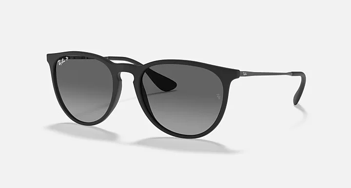 Ray-Ban ERIKA COLOR MIX Preto emborrachado|Rubber Black with Cinza polarizado|Grey Polarized Degradê|Gradient lens