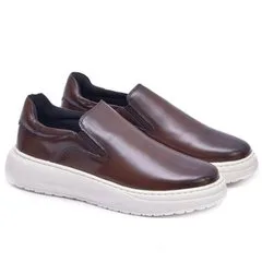 Tenis Slip On Bolt Couro Legítimo Macio E Confortável