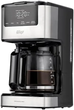 WAP Cafeteira Elétrica Digital AROMA WCD1500, 1,5 Litros com Timer Programável e Suporte para Café Gelado 900W 127V
