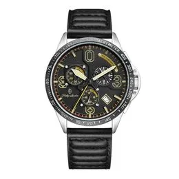 Relógio Masculino Philip London Vintage Aviator Leather Green 43mm PL80381612MPRN Preto