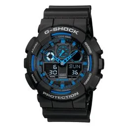 Relógio Masculino Casio G-Shock AnaDigi Preto|Azul GA-100-1A2DR