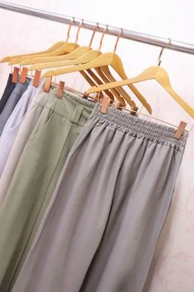 Modas Domi Calça Feminina Plus Size Luis Twill Pantalona Wide Leg Moda Elegante Outono LT8406