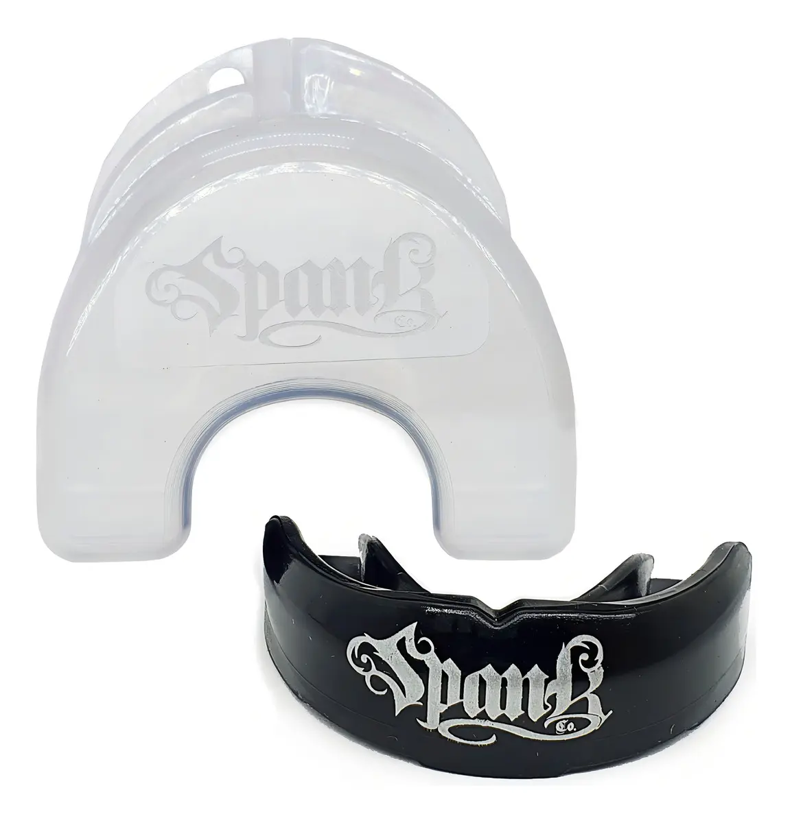 Spank Protetor Bucal Profissional Preto Moldável Com Estojo Treino Boxe Muaythai Jiu-jitsu Mma Kickboxing Futebol Basquete Bruxismo Esporte De Contato Sem Sabor