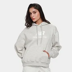 Blusa Moletom New Balance Essentials Basic c/ Capuz Feminina