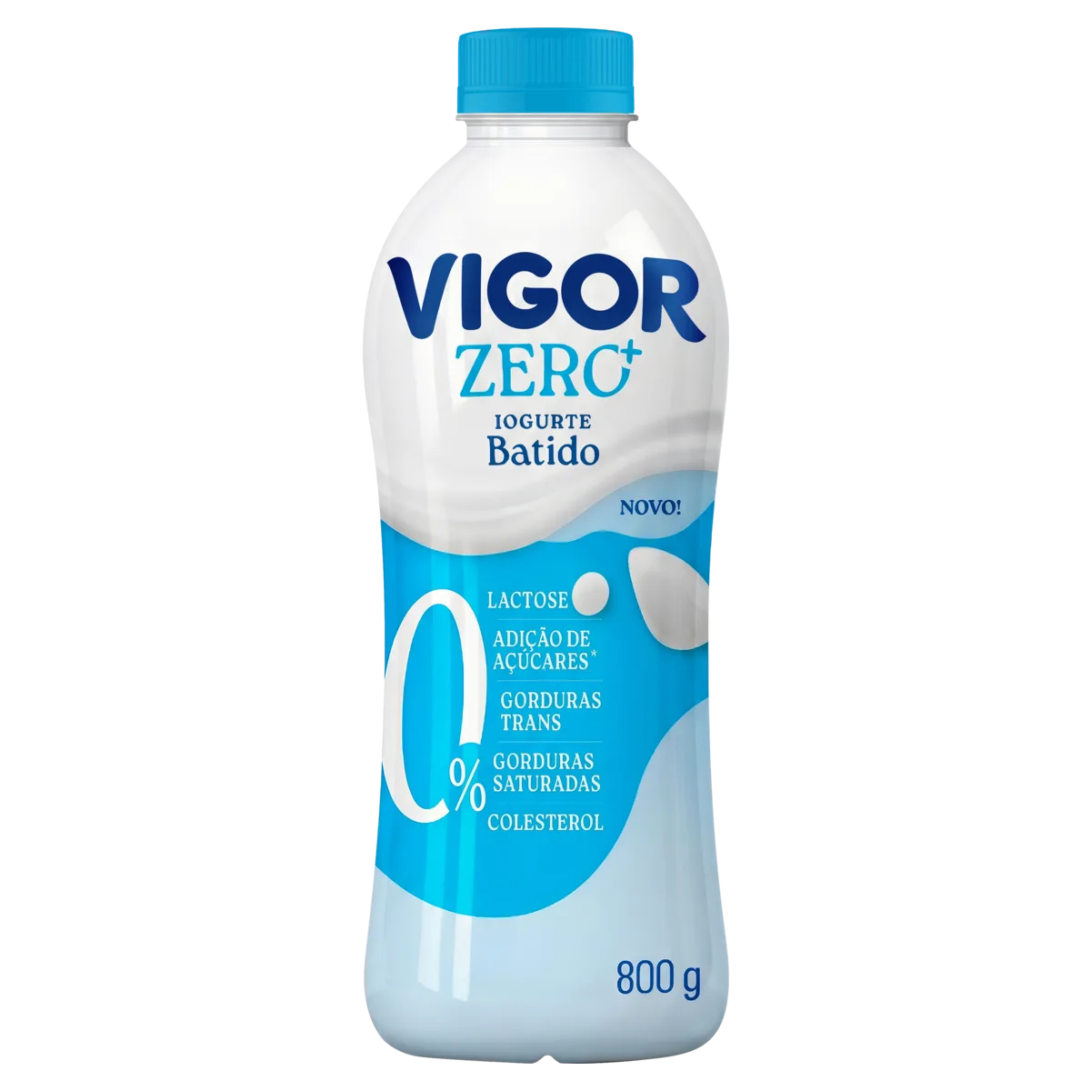 Iogurte Desnatado Batido Zero Lactose Vigor Garrafa 800g