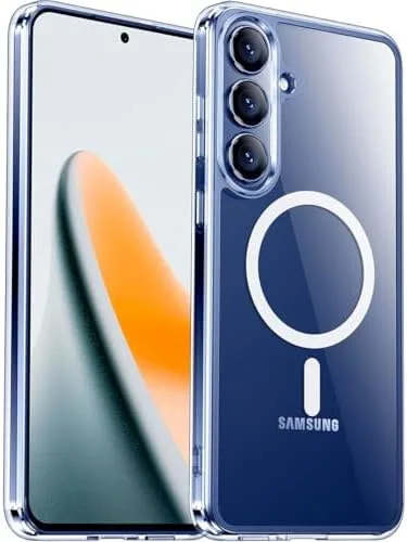 FIT IT Capa Case Magnética Transparente Compatível com Samsung Galaxy S25 Fe, Proteção Completa, Suporte para Carregamento Wireless (Transparente)