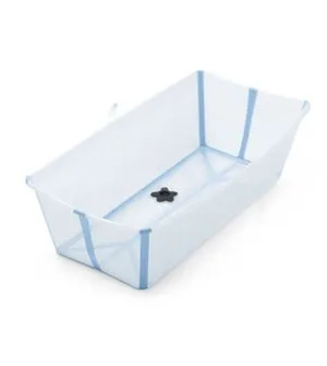 Banheira Flexível Transparente Oceano Azul Plug Térmico Stokke