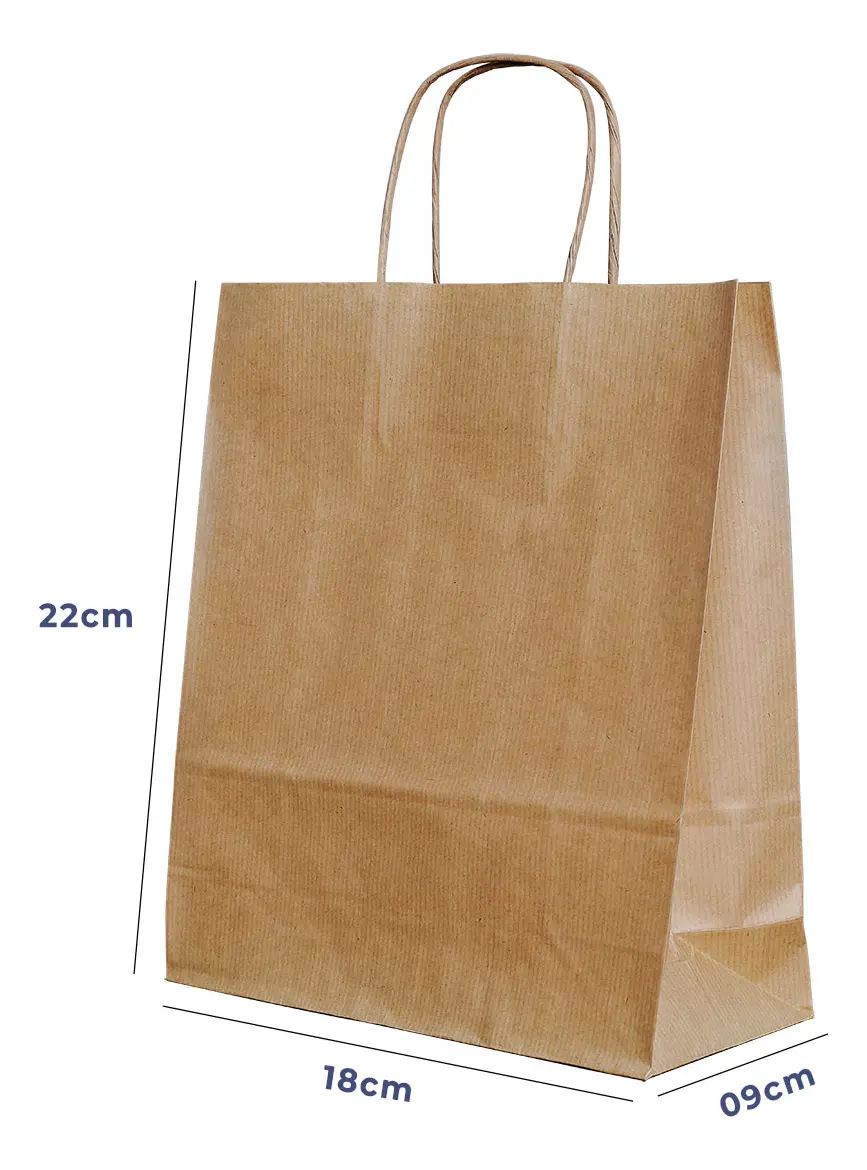 Sacola Papel Kraft P 18x22x9cm 100und Acesso® Monolúcido Embalagem Presente Bolsa Ecológica Alça Torcida