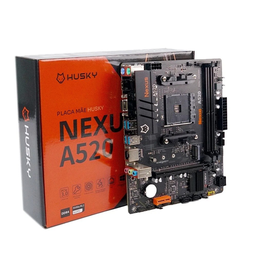 Kit PC Gamer Start II Husky, Processador Ryzen 3 3200G + Placa-Mãe Nexus A520  + 16GB RAM + SSD ADATA 480GB + 3X Fans