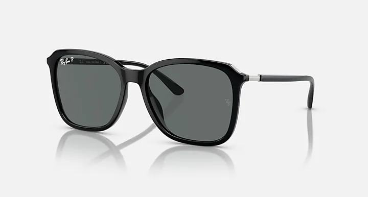 Ray-Ban RB4417L Preto|Black with Cinza polarizado|Grey Polarized Cor uniforme|Solid Color lens