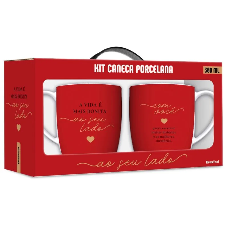 Kit 2 Canecas Porcelana Urban Ao Seu Lado 300ml 15238 - Brasfoot Kit 2 Canecas Porcelana Urban Ao Seu Lado 300ml 15238 - Brasfoot