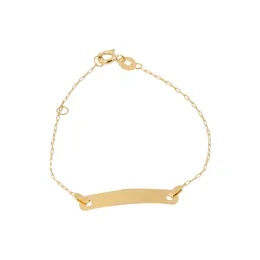 Pulseira Infantil em Ouro 18k Malha Cadeadinho 13cm - PS20382