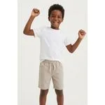 Shorts Eco Infantil Menina Bege Claro com Cordão Ajustável