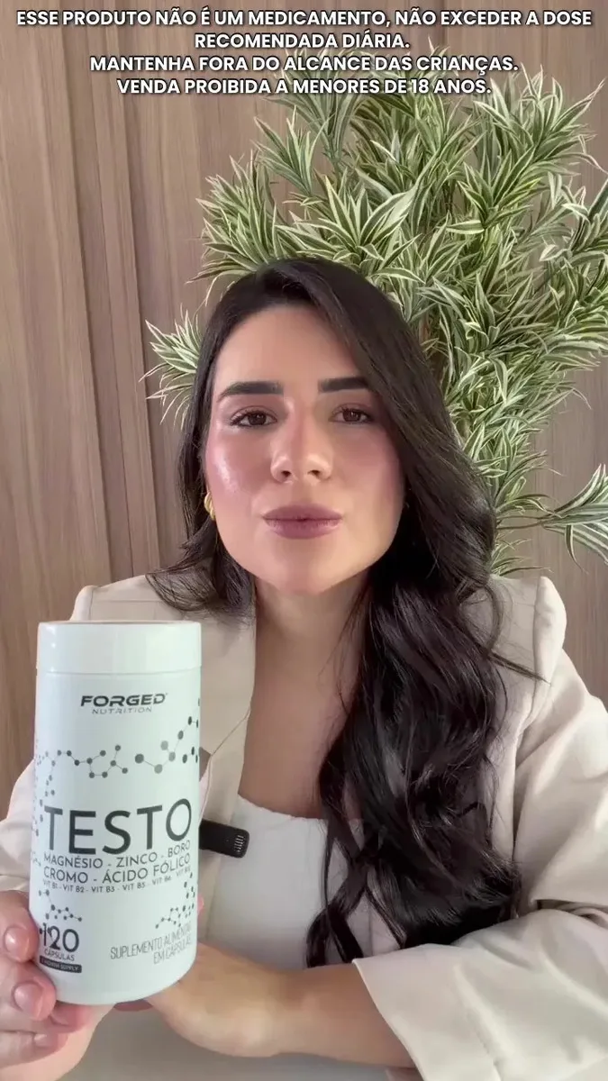 Testo Forged - Zinco, Magnésio, Boro, Cromo, Vitamina D3, B12 - Precursor Da Testosterona - 120 Cápsulas - Forged Nutrition