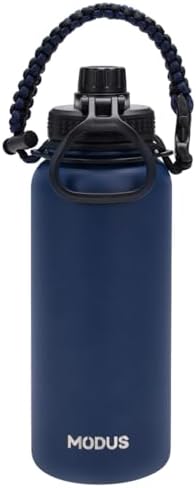 MODUS 1000mL Garrafa Térmica Aço Inoxidável Com Alça Paracord (Azul)