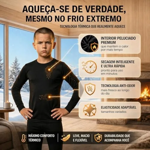 Kit Frio Conjunto Termico Pelinho Elasticidade Segunda Pele Unissex