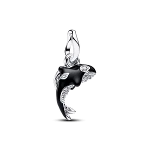 Charm Prata Pendente Orca Brilhante