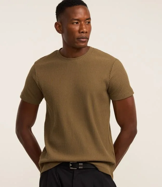 Camiseta em Ribana com Textura Aveludada