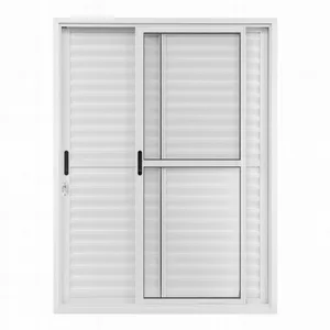 Porta Balcão De Aluminio Branco 6 Folhas Linha 25 Com Fechadu