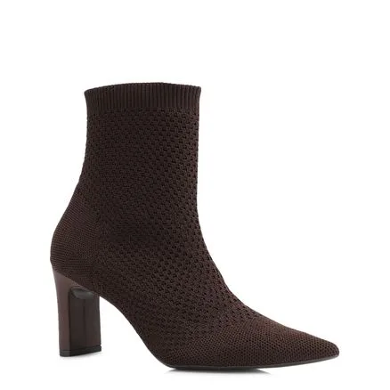 Bota - Knit Marrom Escuro