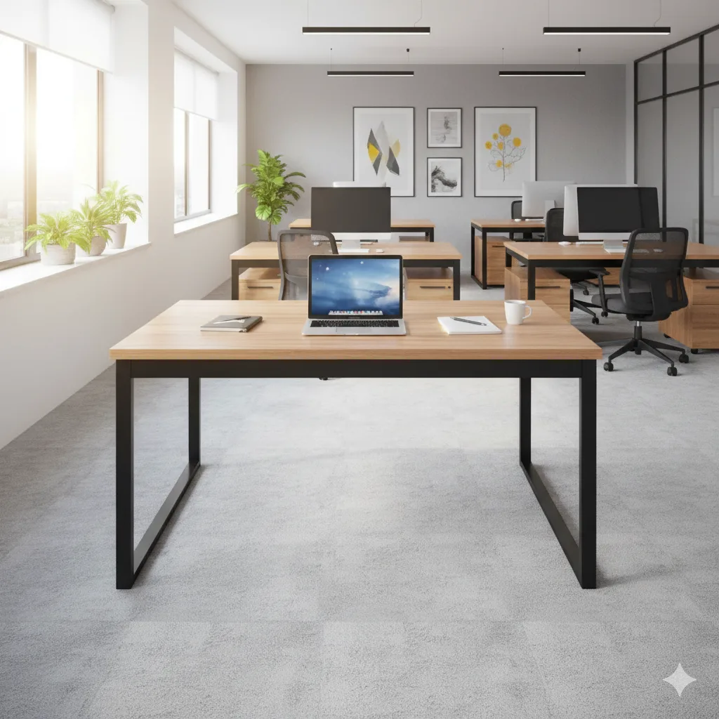 Mesa Escrivaninha Office Estilo Industrial 120x60x70 Nogal/preto Mesa para Escritório Estilo