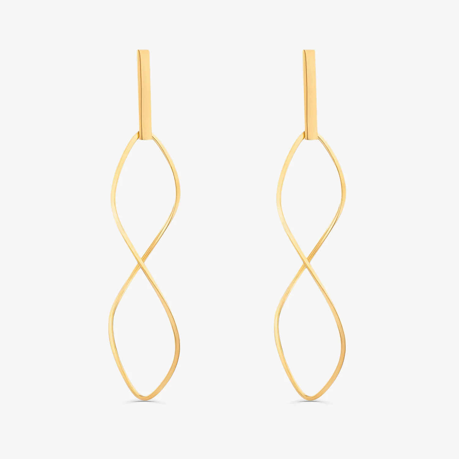 Brinco Argola Curvada em Ouro Amarelo 18k