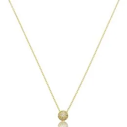 Gargantilha de Prata com Banho Malha Cadeado 40cm Bola com Zircônias - GG25972