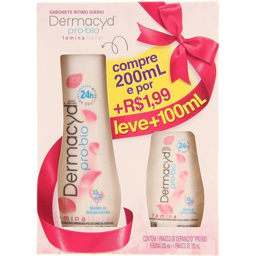 Sabonete Líquido Íntimo Dermacyd Femina 200ml + 1,99 Leve Femina 100ml