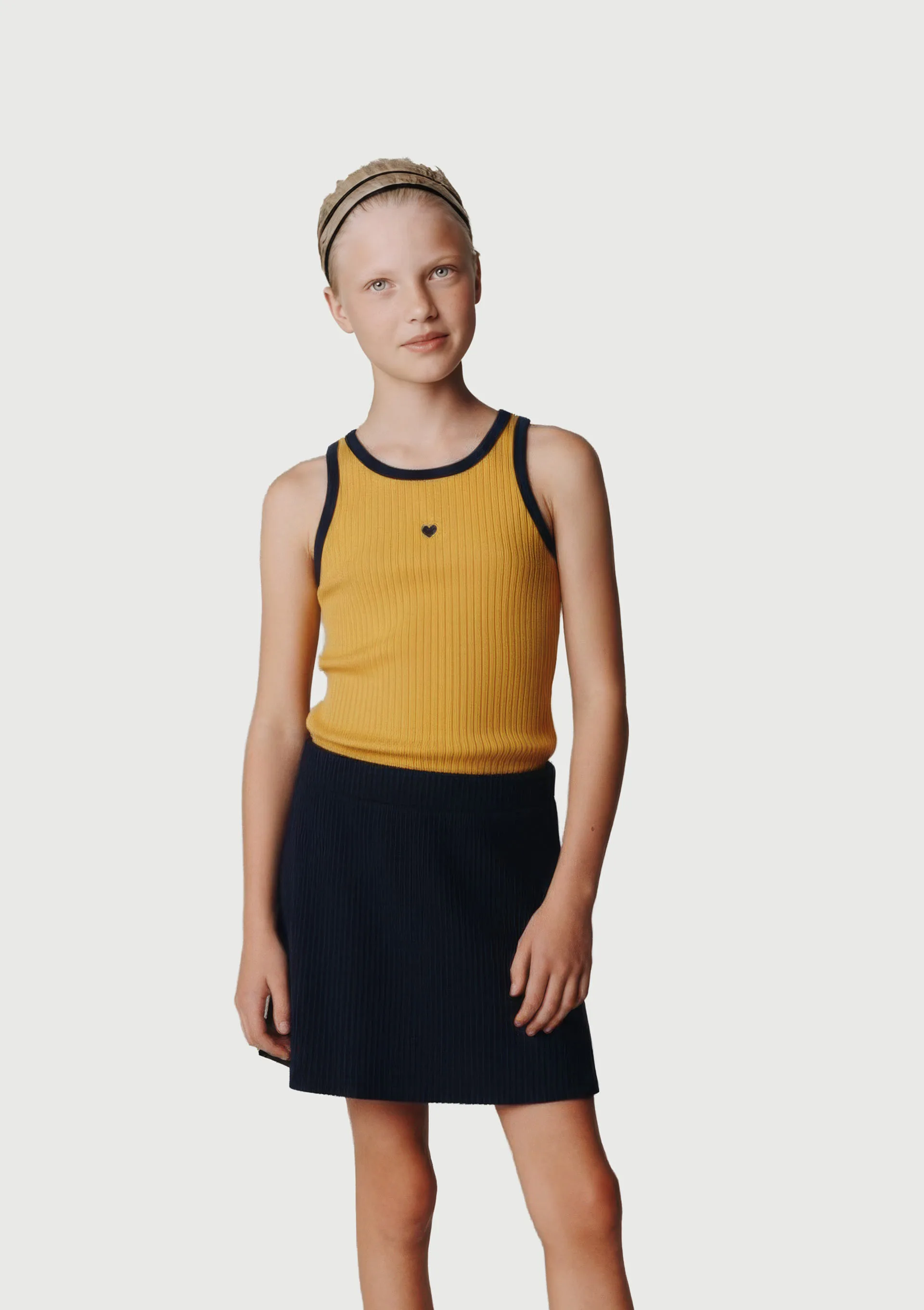 Conjunto Infantil Menina Curto Em Ribana Drop Brasil - Amarelo