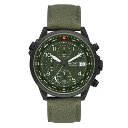 Relógio Orient ST Elite Land MPSNC006 E2EX Cronógrafo Aviador Verde