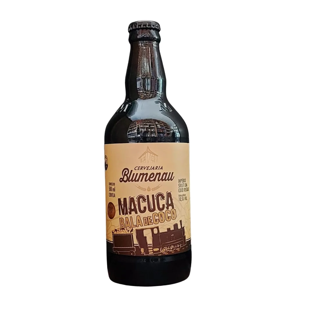 Cerveja Blumenau Macuca Bala de Coco Imperial Stout com Coco Tostado 500 ml