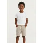 Shorts Eco Infantil Menina Bege Claro com Cordão Ajustável