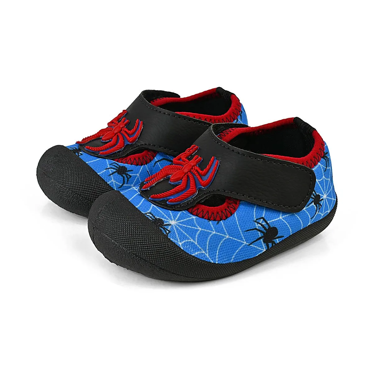 Sapameia Infantil Bebê Menino Azul Preto Aranha Enfeite Antiderrapante Gatatuya