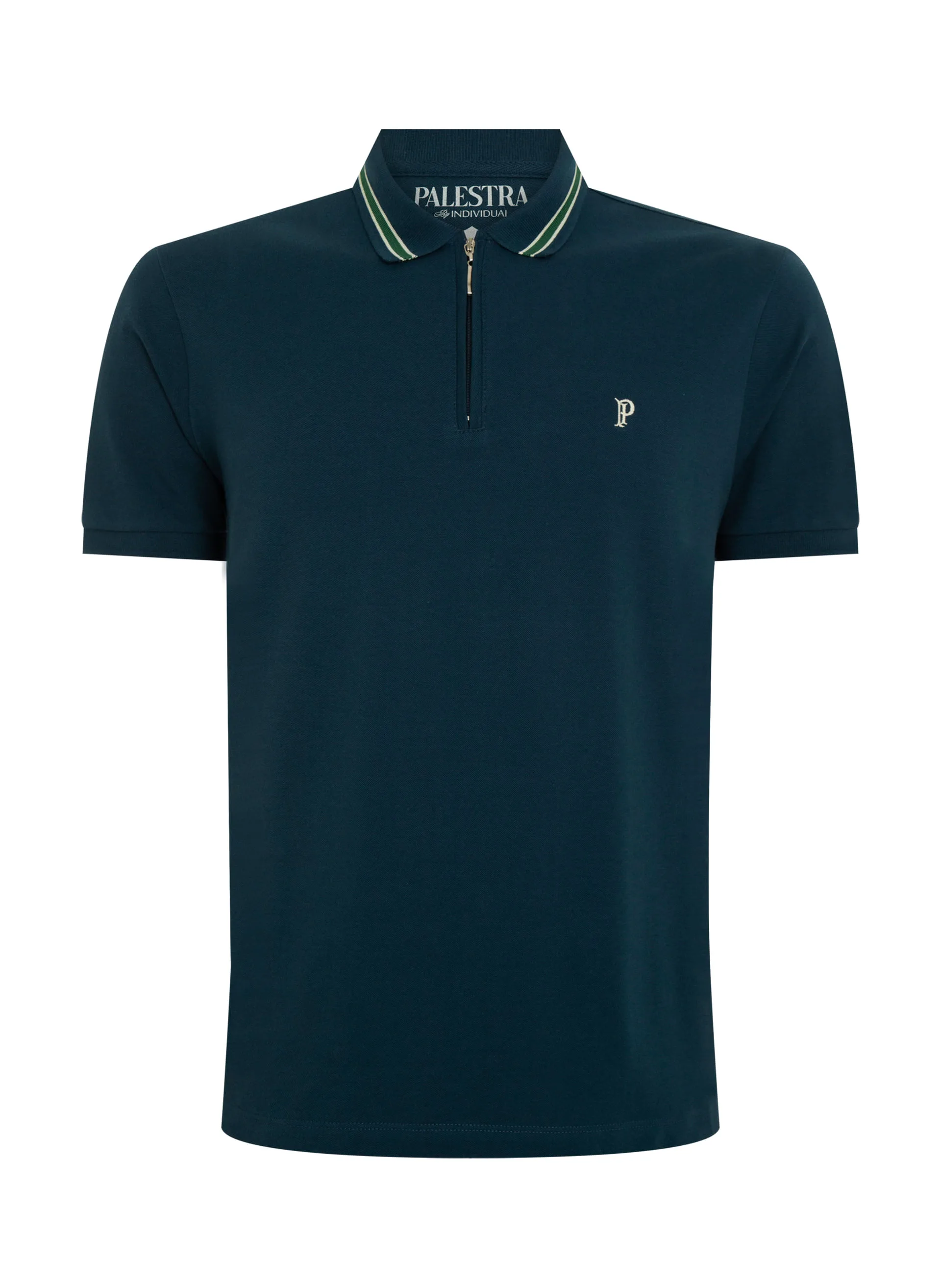 Polo Regular Fit Piquet Com Zíper Masculina Individual