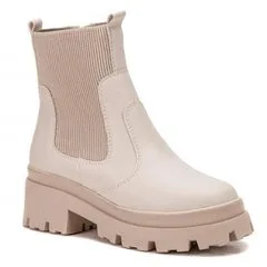 Bota Feminina Chelsea Tratorada Confortável Zíper Elástico