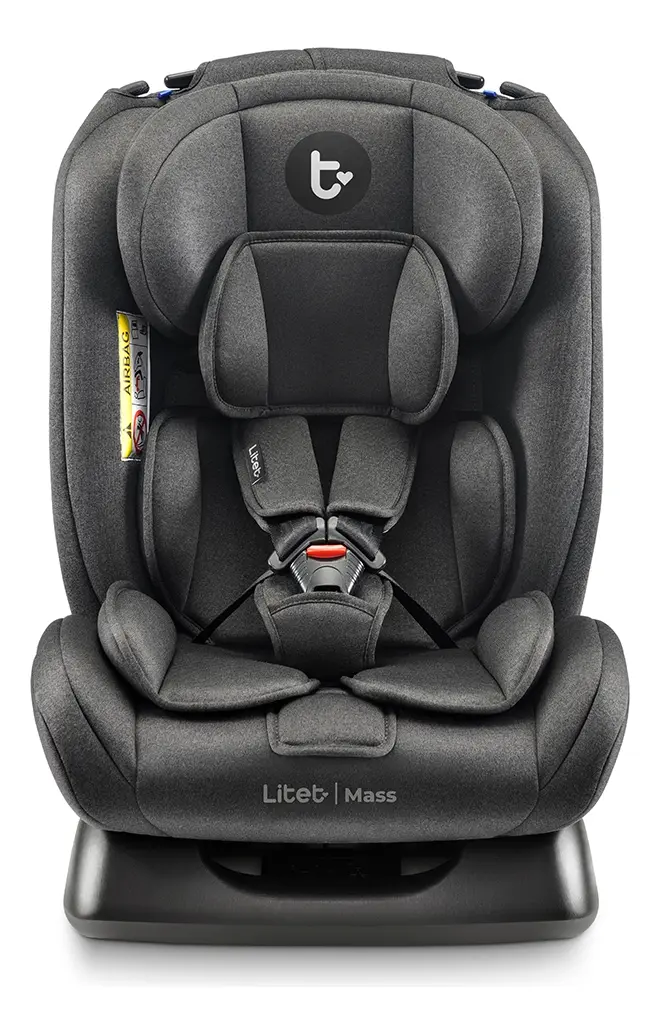 Cadeirinha Infantil Para Carro Litet Mass 0-36kg Preta E Cinza - Bb458 Liso Preto E Cinza