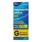Naproxeno Sódico 550mg Genérico Neo Química 10 Comprimidos - Drogaria Sao Paulo