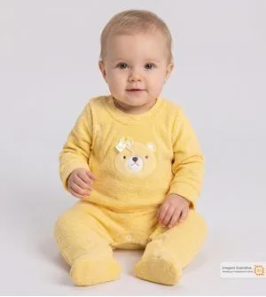 Macacão Plush Ursinha Amarelo