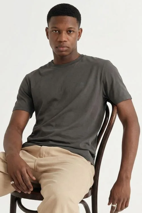 Camiseta Básica Confortável Polo Wear Cinza Escuro
