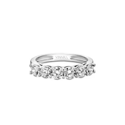 Meia Aliança Princess em Ouro Branco 18k com Diamantes 1,12 ct