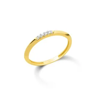 Anel Selina em Ouro Amarelo 18k com Diamantes 0,04 ct
