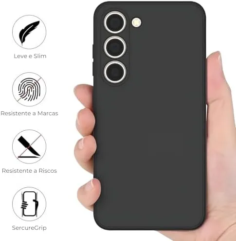 Capa para Samsung [Galaxy S25 FE] Capinha Premium Ultra Slim Case com Proteção de Camera, Anti Impacto e Resistente, Anti Riscos, Leve, Aveludada e Design Elegante (Preto)