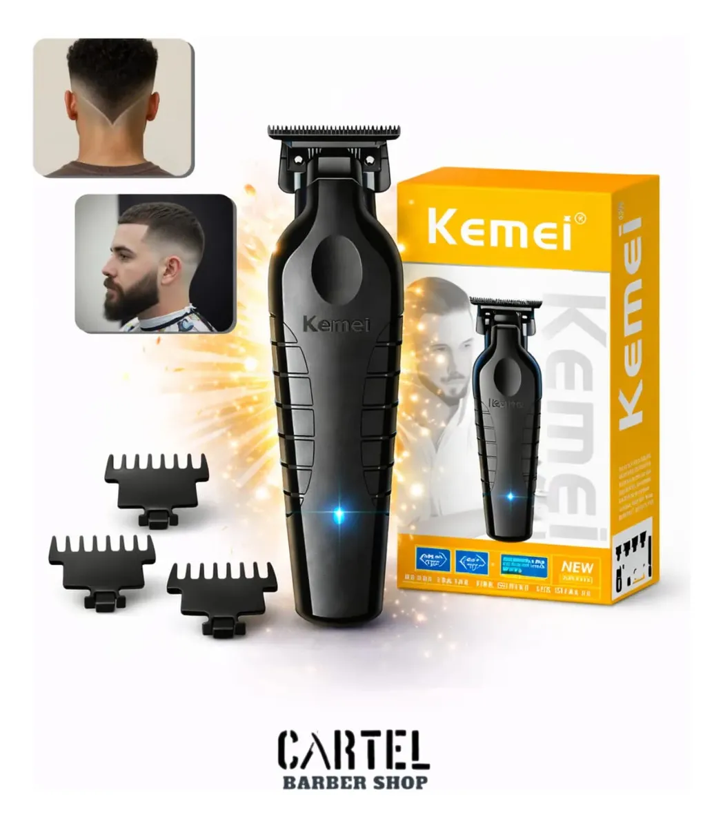 Maquina Corte Cabelo Acabamento Portátil Com Carregamento Usb Km-2299 Profissional Cor Preto Profissional 127/220v
