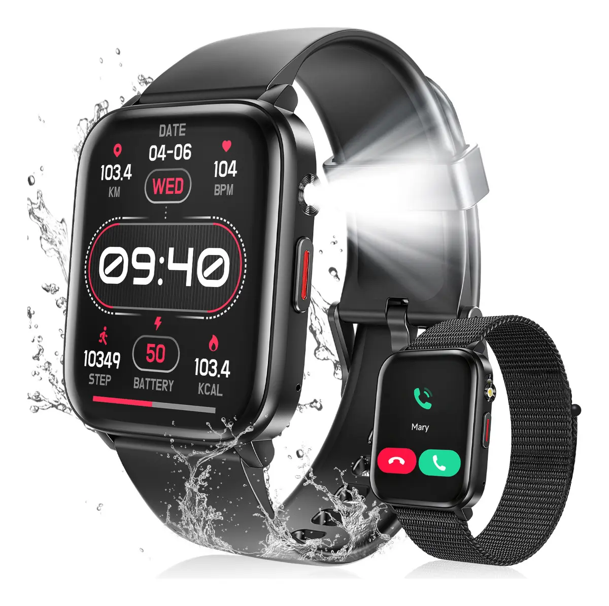 Relógio Inteligente Smartwatch Chamadas Bluetooth Ipx8 Água Feminino Masculino Preto Novante Esportivo Monitor De Saúde... Relógio Inteligente Esportivo