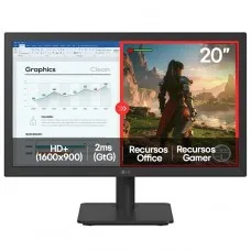 Monitor LG LED 20 Pol, HD+, 75Hz, 2ms, HDMI/VGA, Preto, 20U401A-B.AWZM