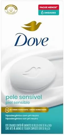 Dove Sabonete em Barra Pele Sensível 90g 6 Unidades